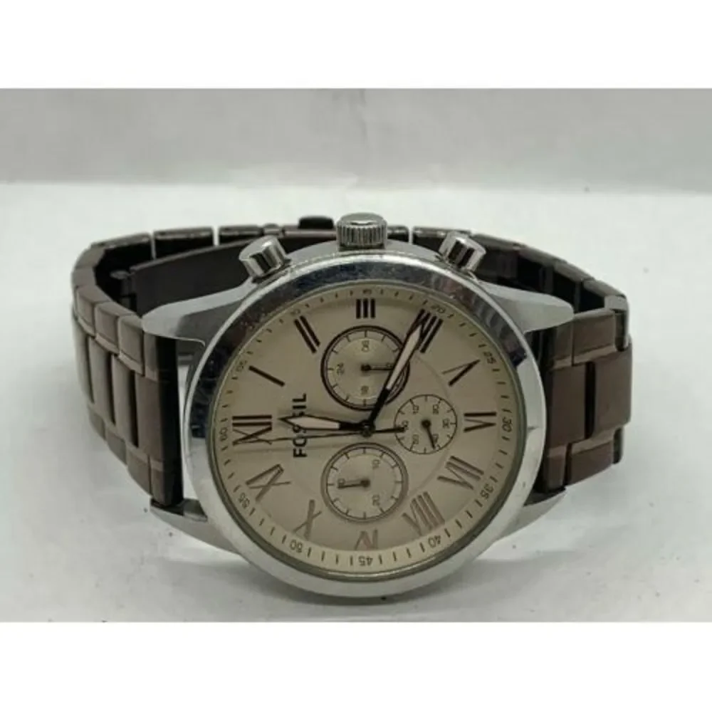 Fossil BQ2091 Men's Watch Analog Stainless Steel Band Brown Round Quartz D621